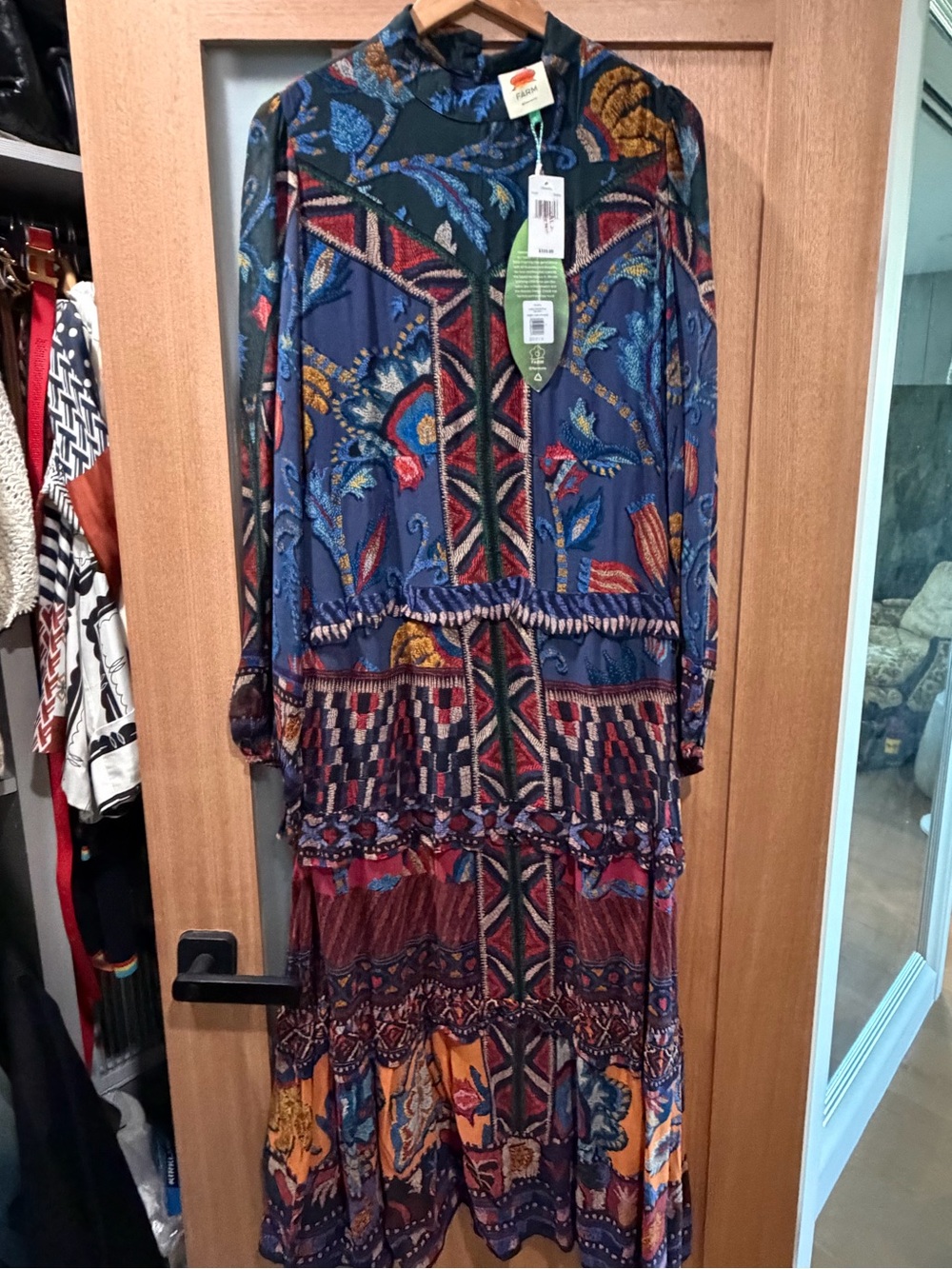 FARM Rio Multicolor Embroidered Boho Tunic - Blue & Green